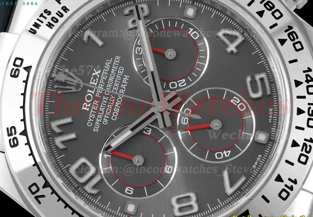 Clean Daytona DD4130 RU SS 40MM Grey Num 116519 0406